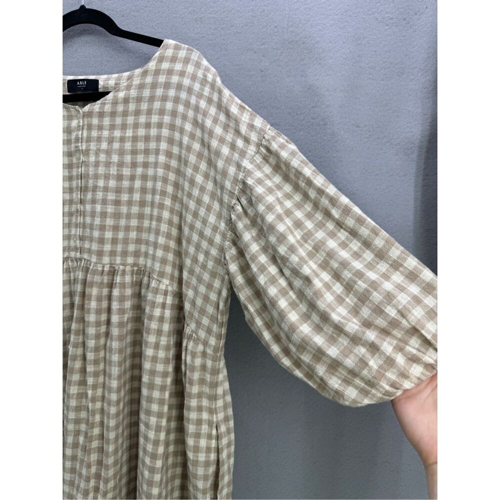 Able Beige Plaid Mini Dress - Picture 7 of 13